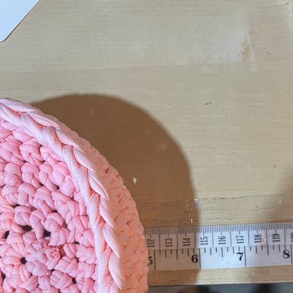 Crochet Cotton Basket Bowl | Peach Pink Storage Decor