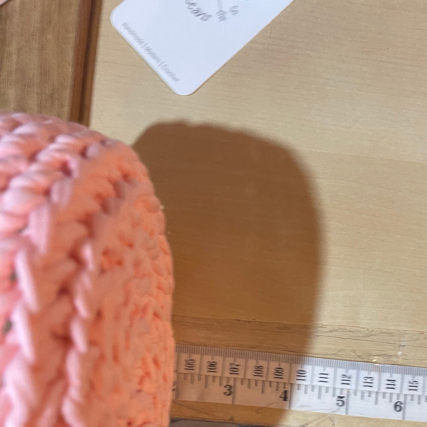 Crochet Cotton Basket Bowl | Peach Pink Storage Decor