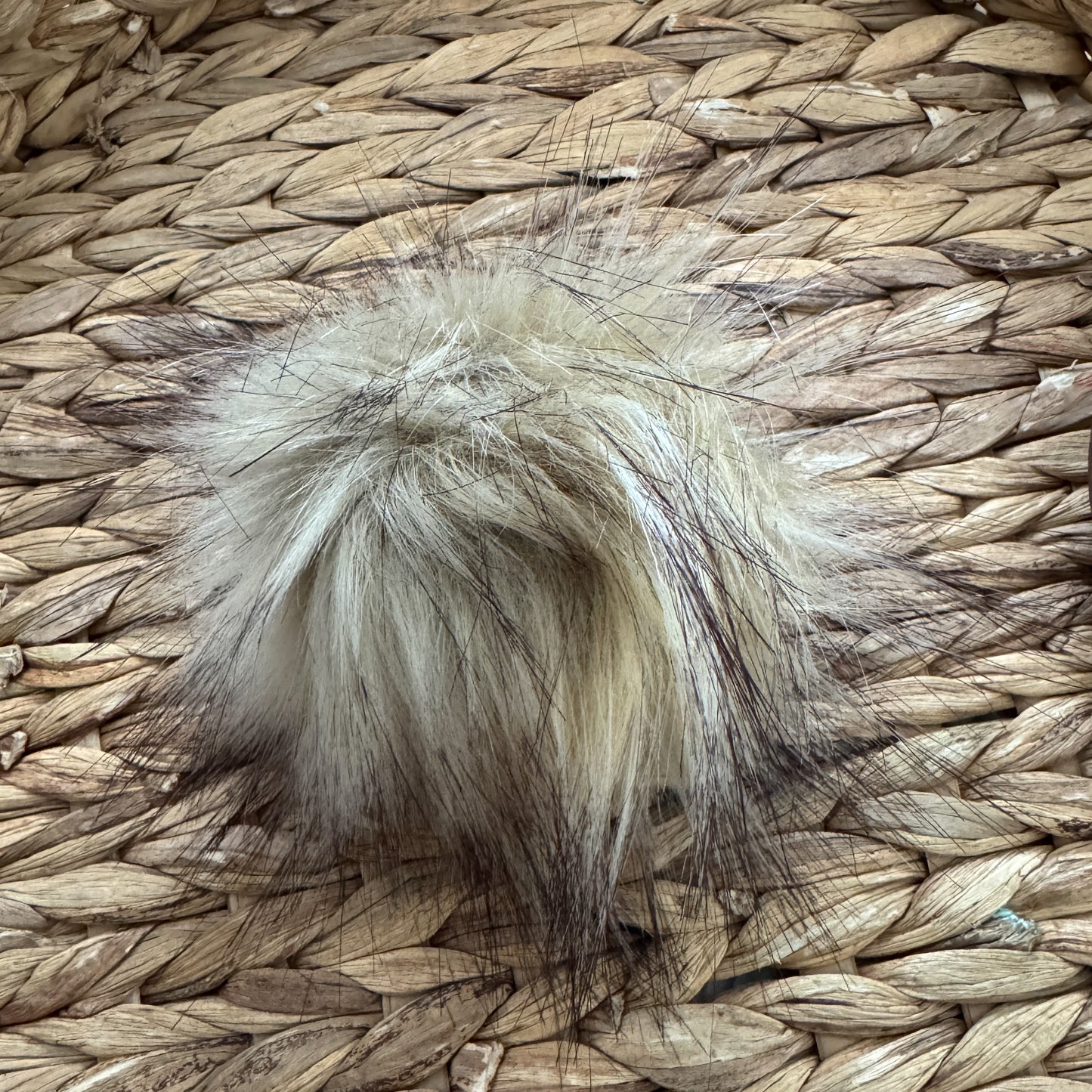 Husky Honey Luxury Faux Fur Pompom | Grey Gold Tie, Button, Snap Pom pom