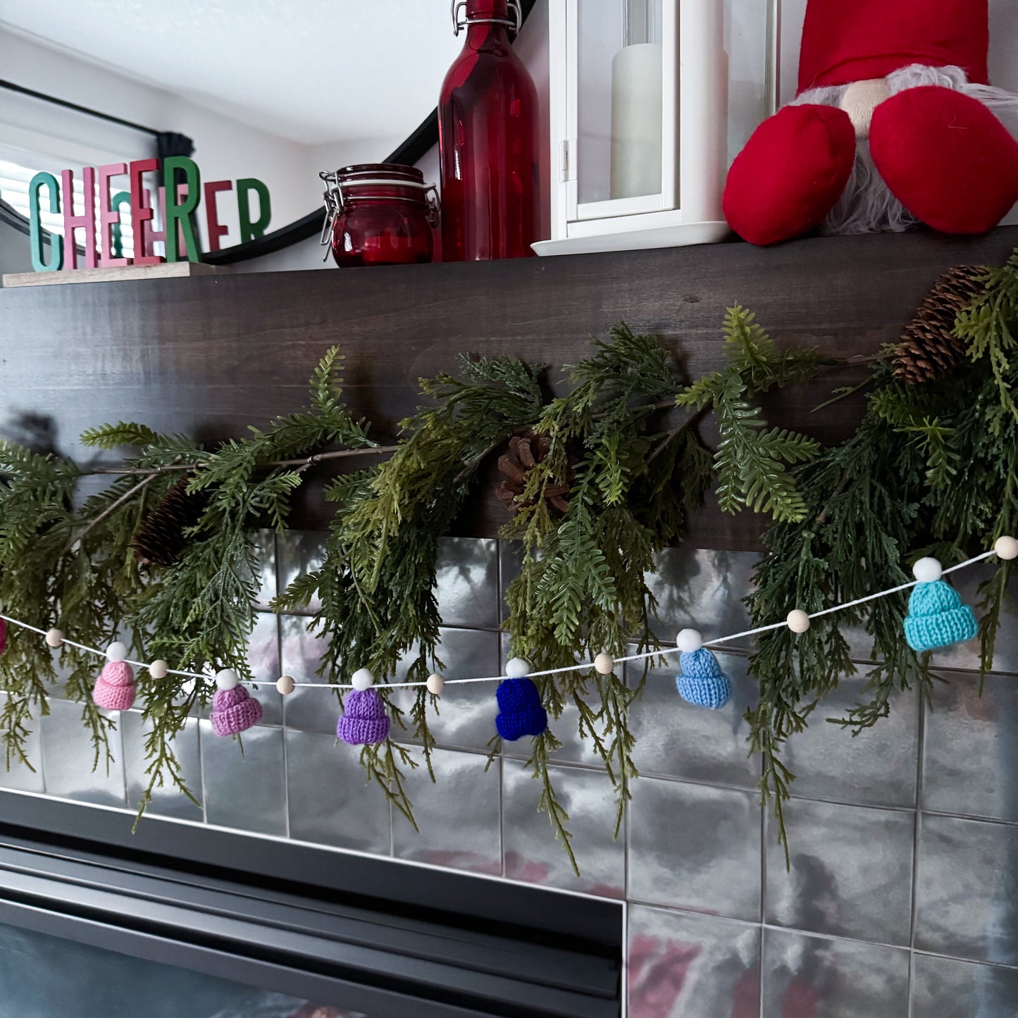 Rainbow Mini Knitted Toque Garland