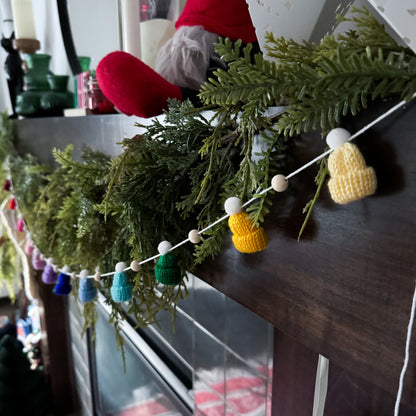 Rainbow Mini Knitted Toque Garland