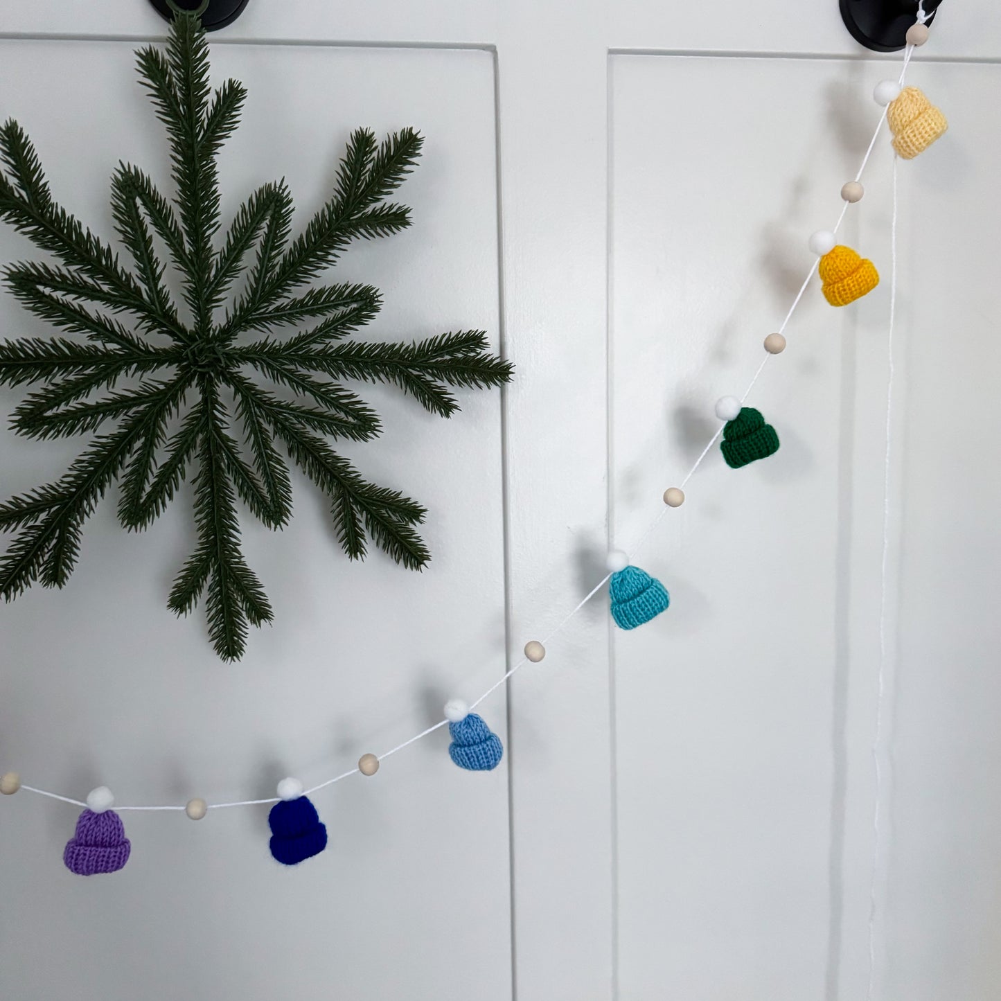 Rainbow Mini Knitted Toque Garland