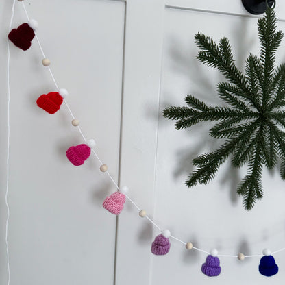 Rainbow Mini Knitted Toque Garland