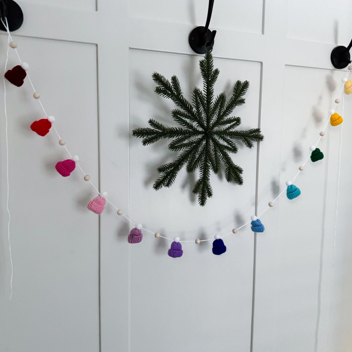 Rainbow Mini Knitted Toque Garland