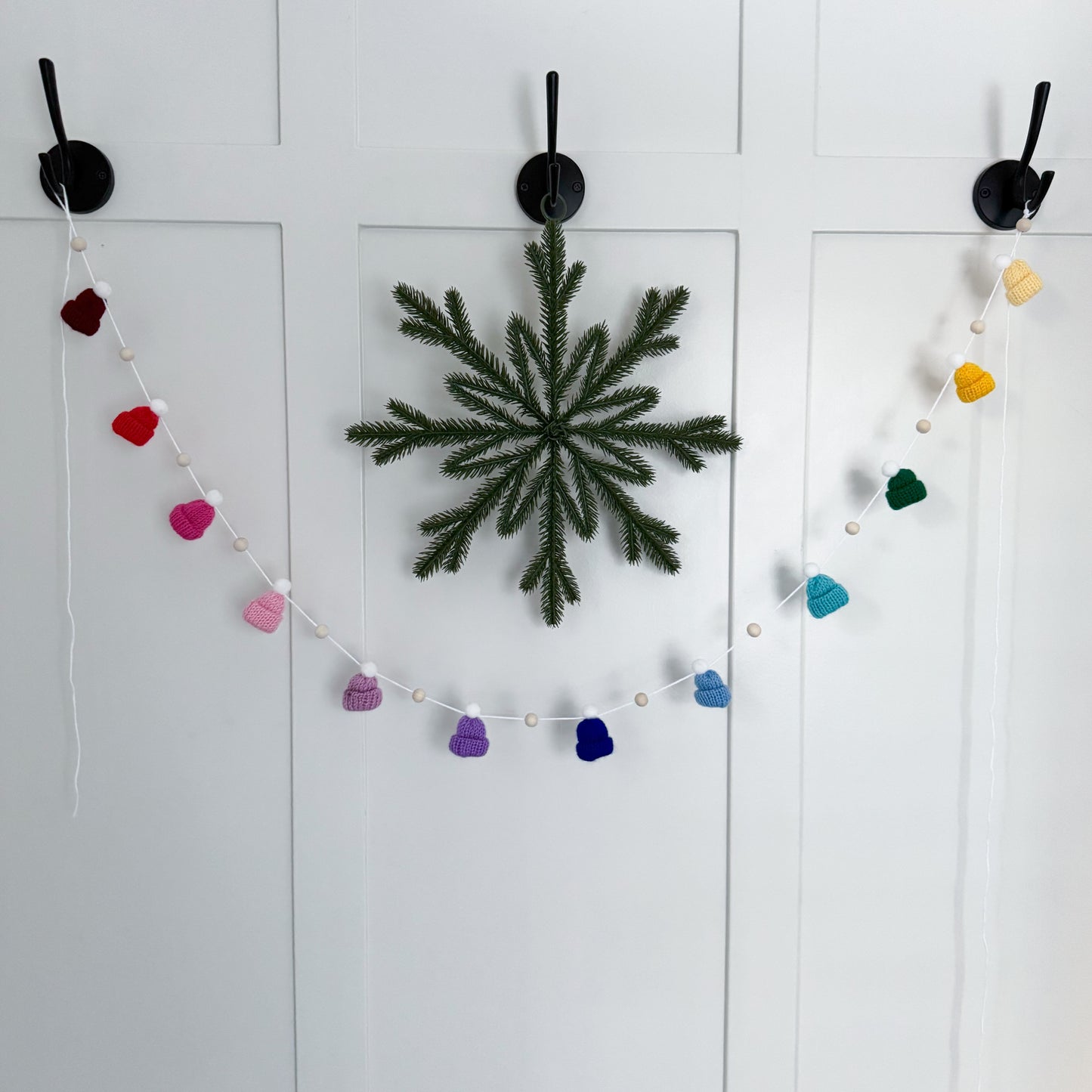 Rainbow Mini Knitted Toque Garland