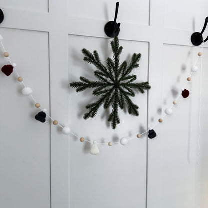 DIY Grey and Burgundy Christmas Mini Knitted Toque Garland Kit