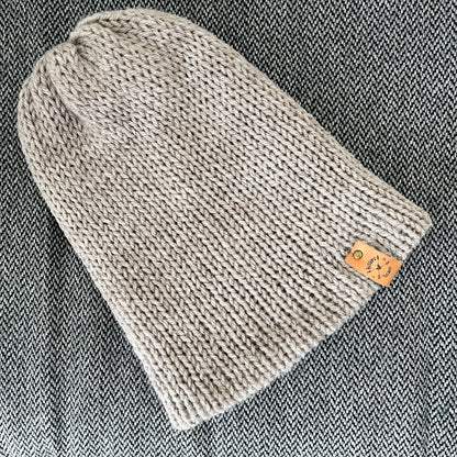 Reversa | Oatmeal Knit Slouchy Hat | Removable Faux Fur Pom pom