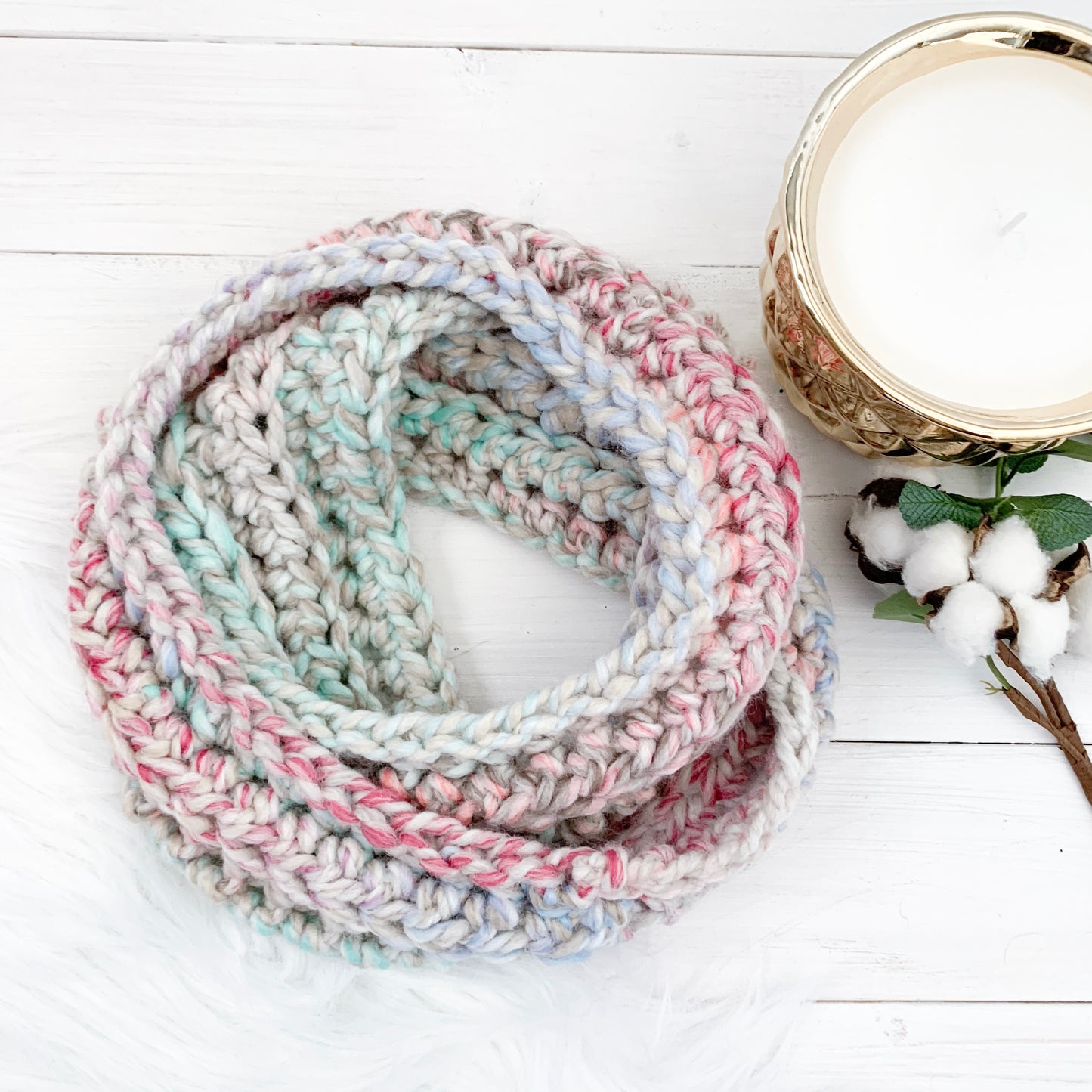 Infinity Scarf Chunky Crochet | Pick your own Colour Double Loop Scarves | Toddler to Adult