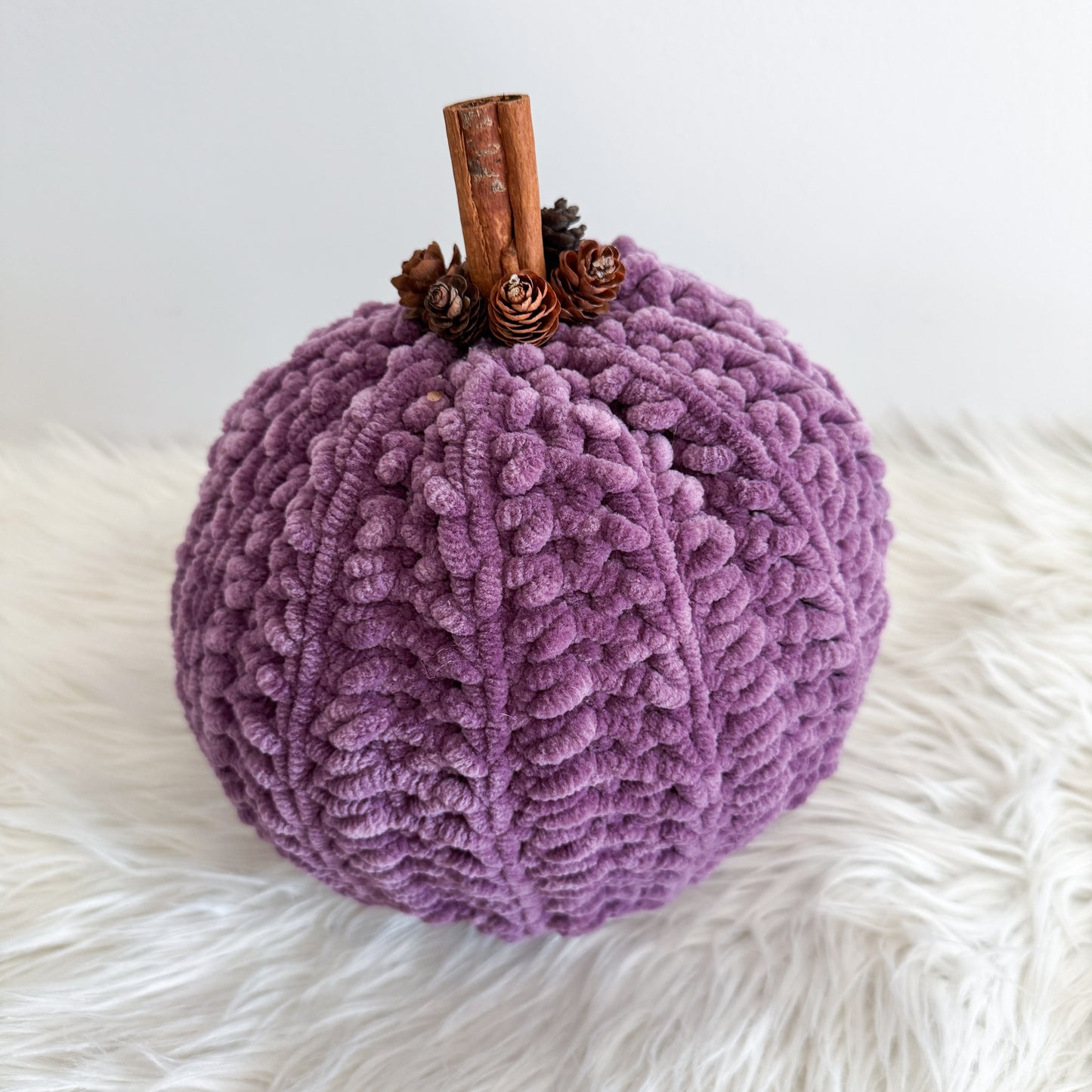 Pumpkin | Plum Velvet Crochet Fall Decor