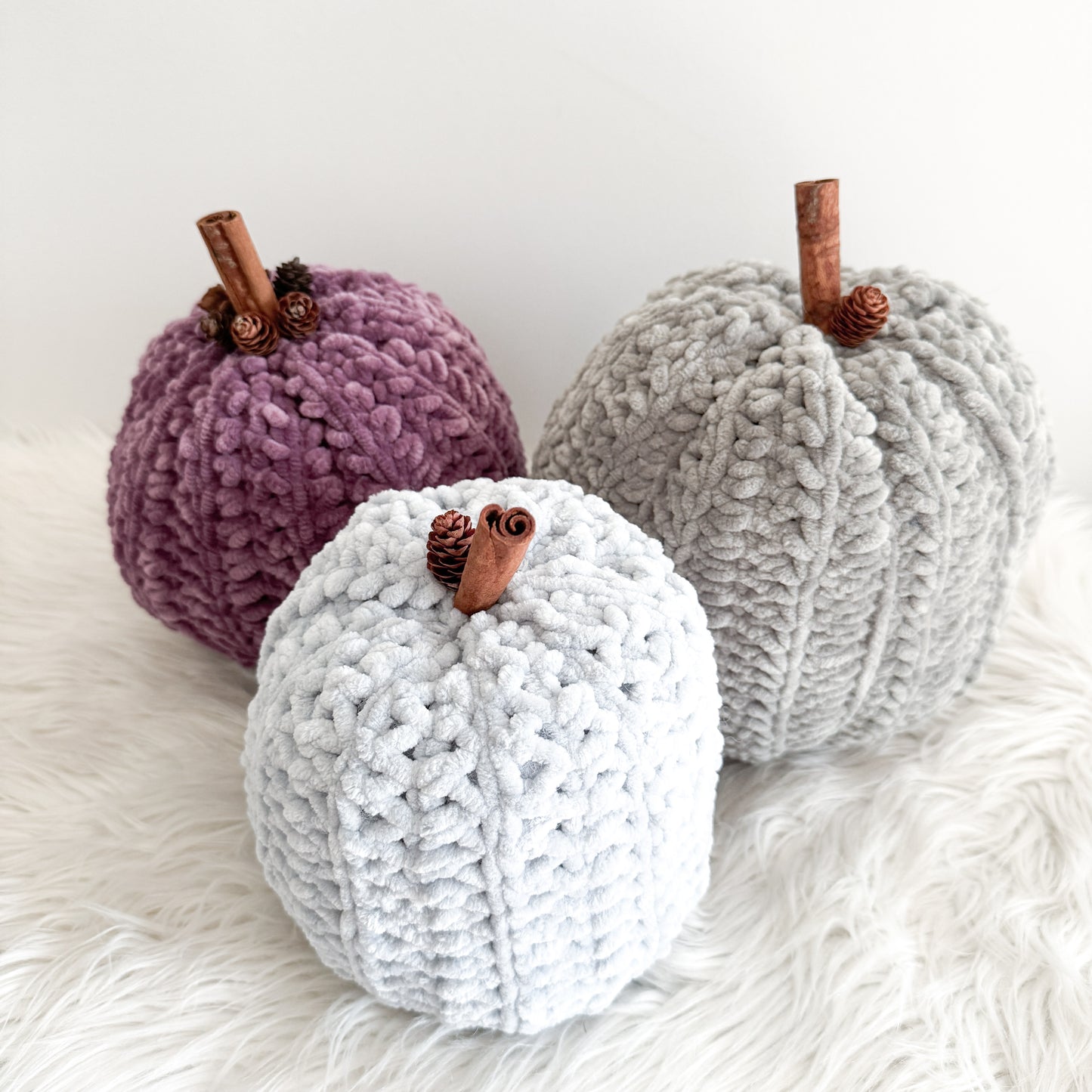 Pumpkin | Plum Velvet Crochet Fall Decor