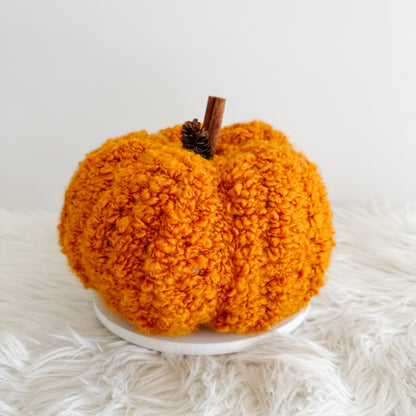 Pumpkin | Gold Sherpa Teddy Crochet Fall Decor