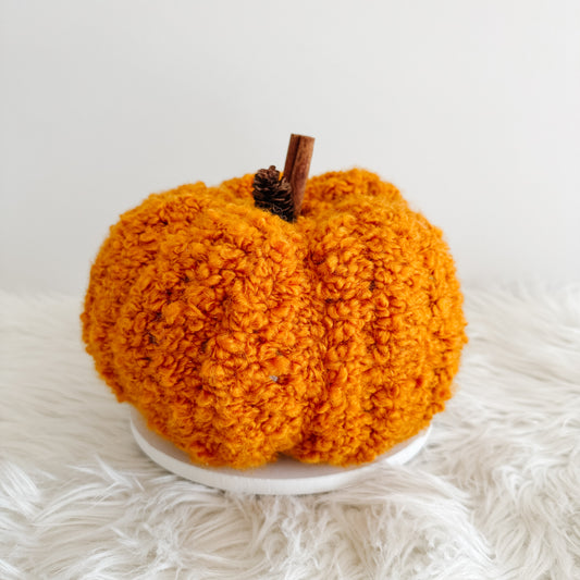 Pumpkin | Gold Sherpa Teddy Crochet Fall Decor