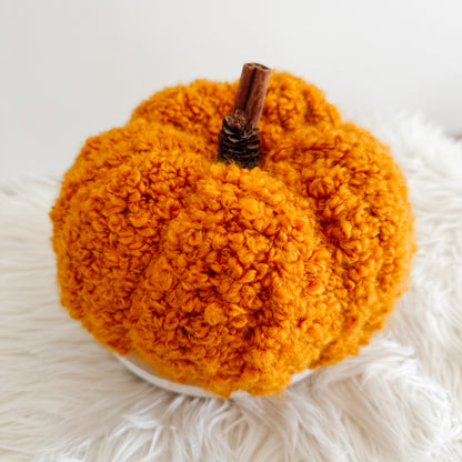 Pumpkin | Gold Sherpa Teddy Crochet Fall Decor