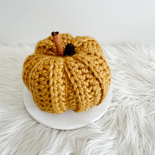 Pumpkin | Gold Crochet Fall Decor
