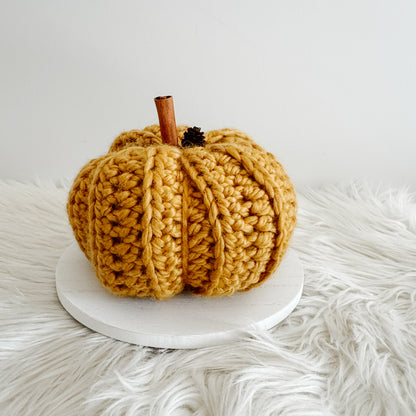 Pumpkin | Gold Crochet Fall Decor