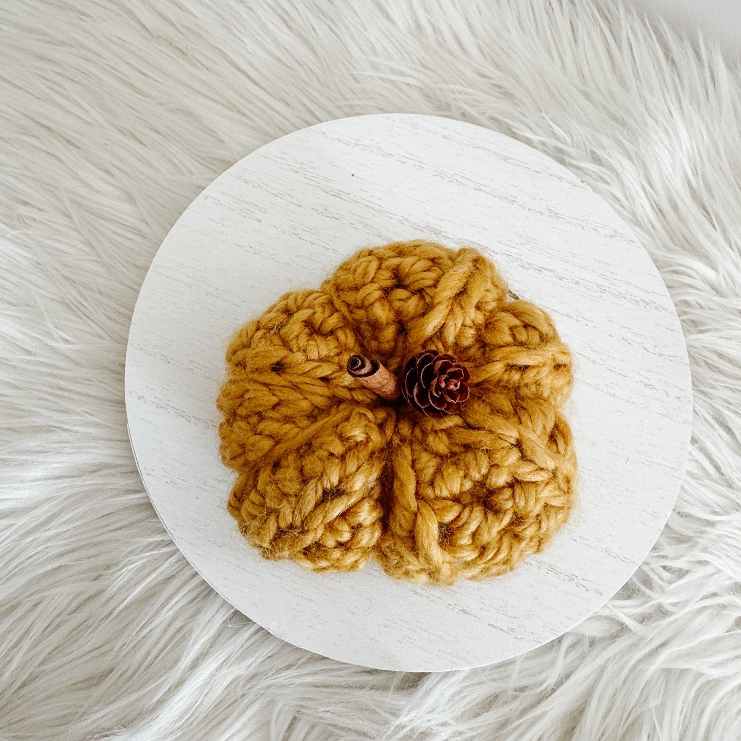 Pumpkin | Gold Crochet Fall Decor