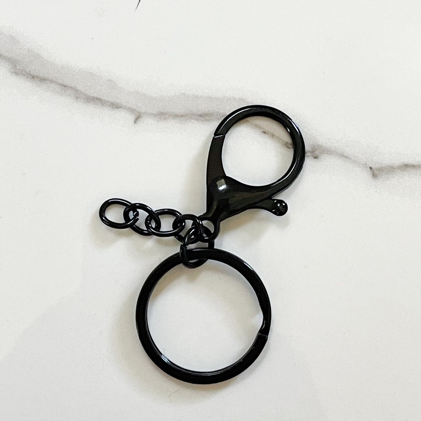 Black Lobster Clasps with Keychain Rings, Swivel Clasps, Metal Key Clip for DIY