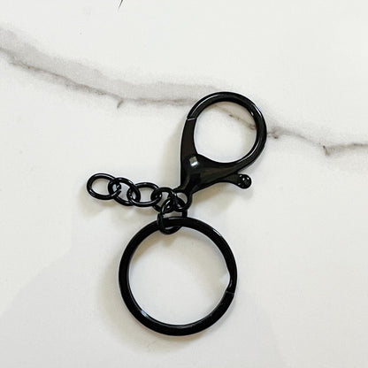 Black Lobster Clasps with Keychain Rings, Swivel Clasps, Metal Key Clip for DIY