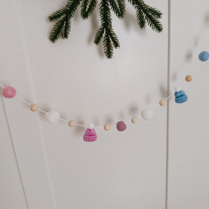 Pastel Mini Knitted Toque Garland