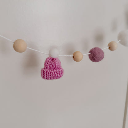 Pastel Mini Knitted Toque Garland