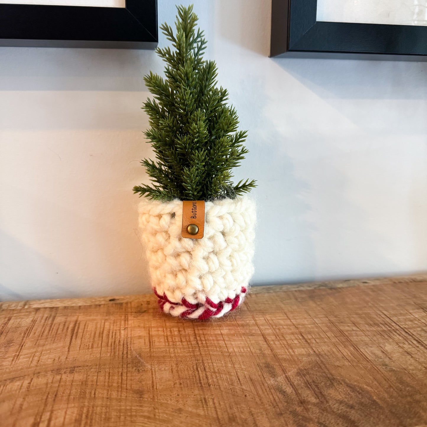 Candy Cane Crochet Basket | Christmas Tree Chunky Crochet Decor