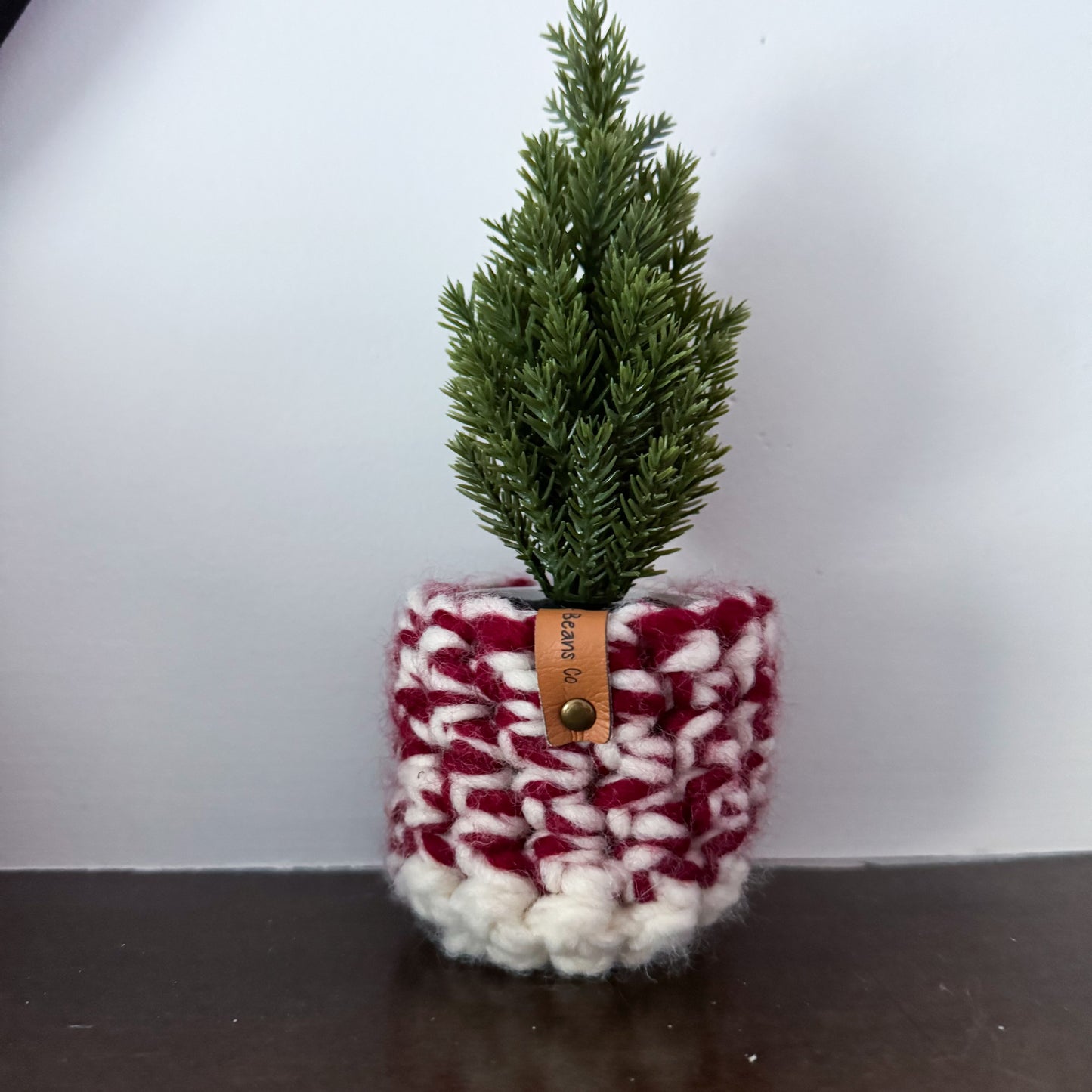 Candy Cane Crochet Basket | Christmas Tree Chunky Crochet Decor