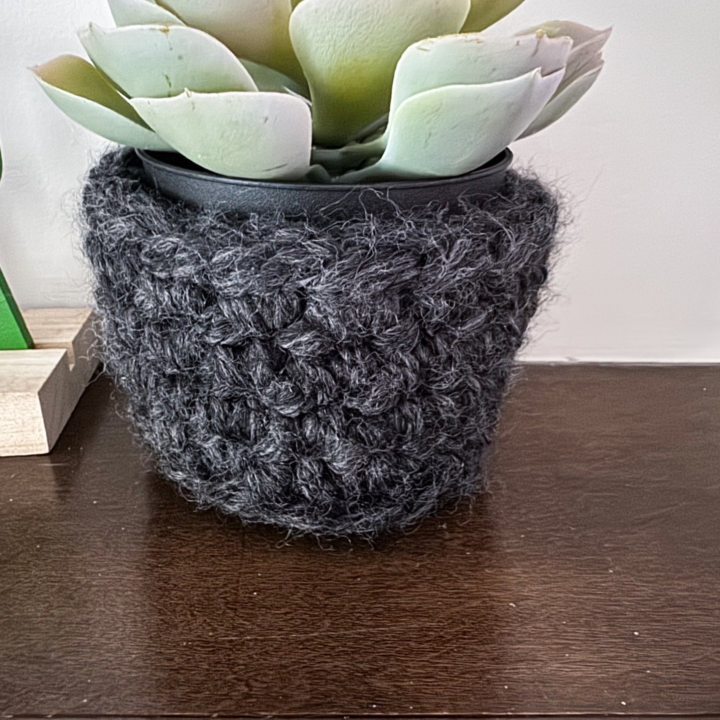 Charcoal Grey Crochet Basket | Christmas Tree Chunky Crochet Decor