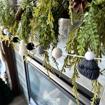 Monochromatic Mini Knitted Toque Garland