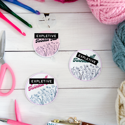 F off Twinkle T!ts Premium Vinyl Sticker, Crochet Funny, Crocheting Gift, Sassy Knitter Crocheter Humour
