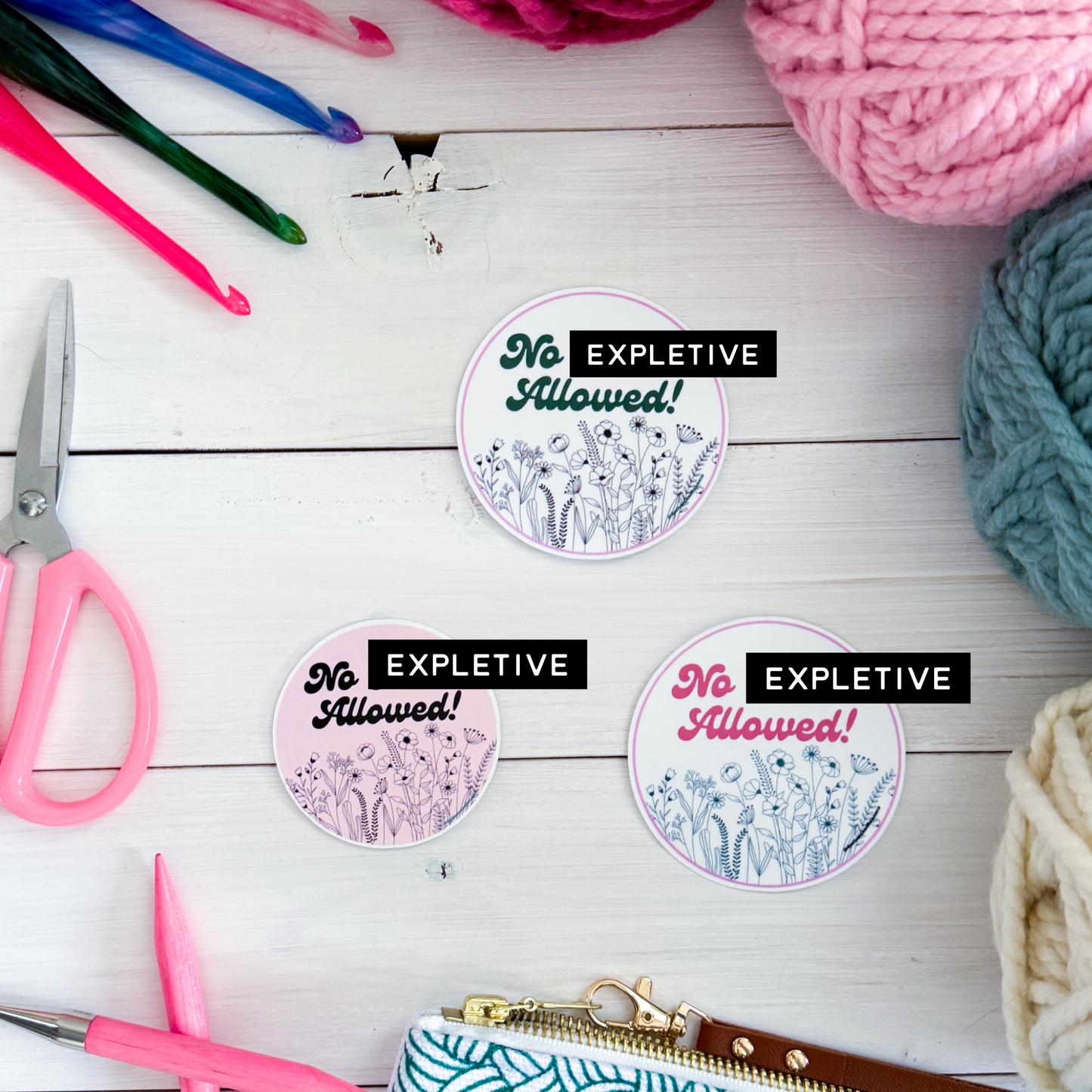 No Tw@ts Allowed, Flowers Premium Vinyl Sticker, Sassy Twisty Humour, Boundary Setting Funny