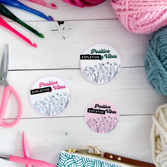 Positive Vibes, Flowers Premium Vinyl Sticker, Sassy Twisty Humour, Boundary Setting Funny