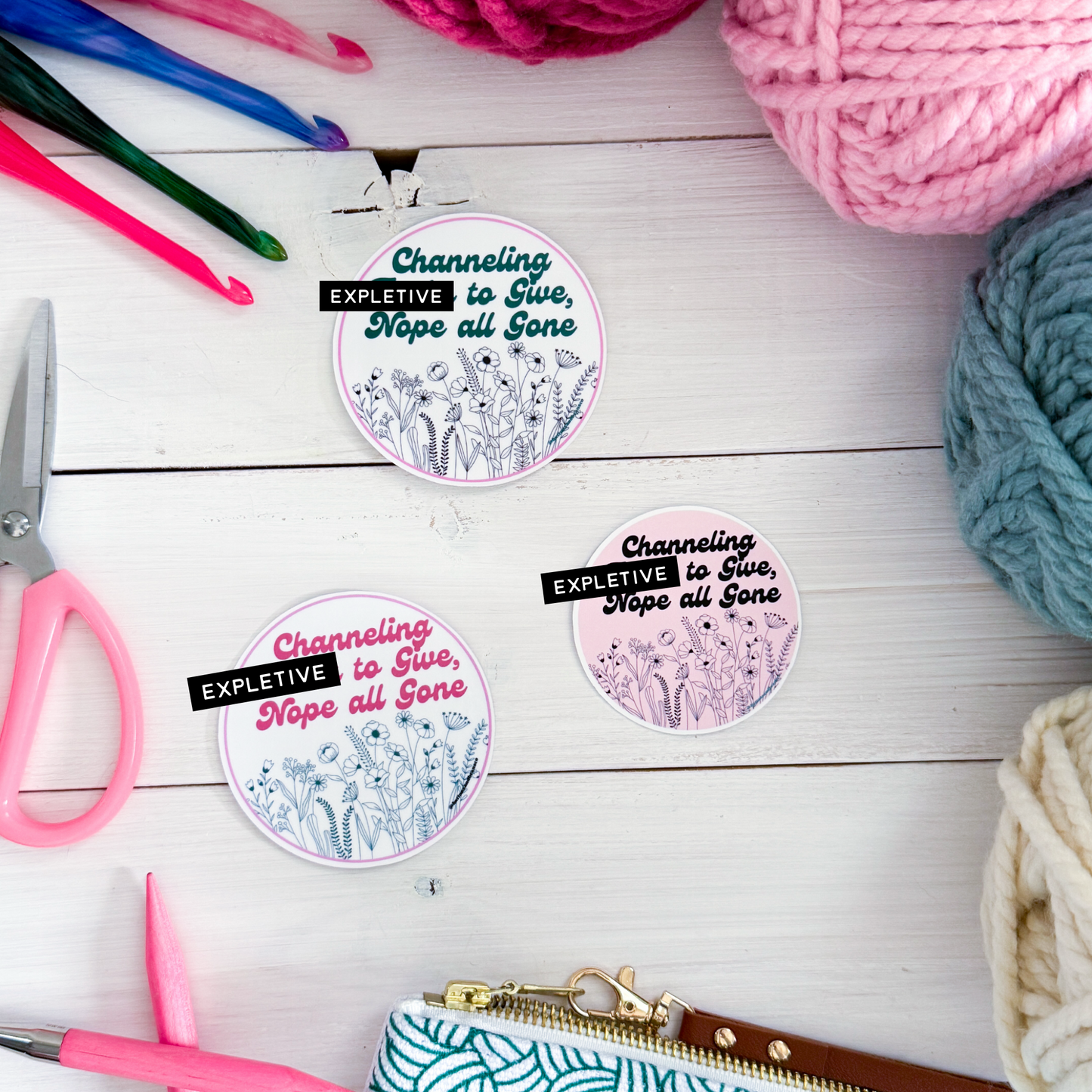 Channeling F@cks to Give Premium Vinyl Sticker, Sassy Twisty Humour, Boundary Setting Funny