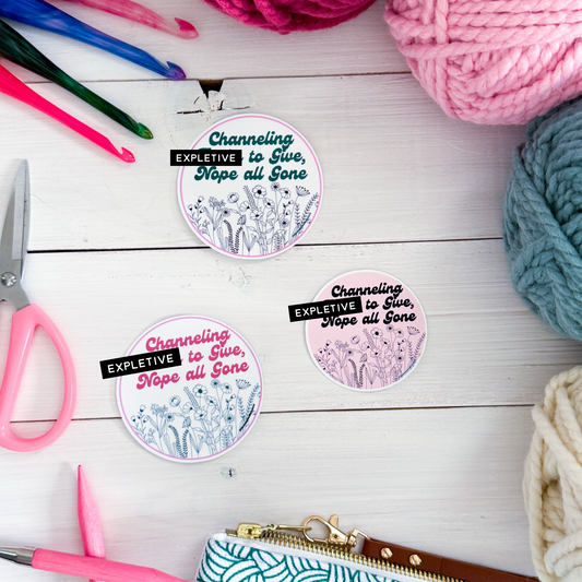 Channeling F@cks to Give Premium Vinyl Sticker, Sassy Twisty Humour, Boundary Setting Funny