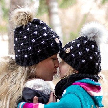 Pattern | Chunky Mini Heart Crochet Hat | Baby to Adult Sizes