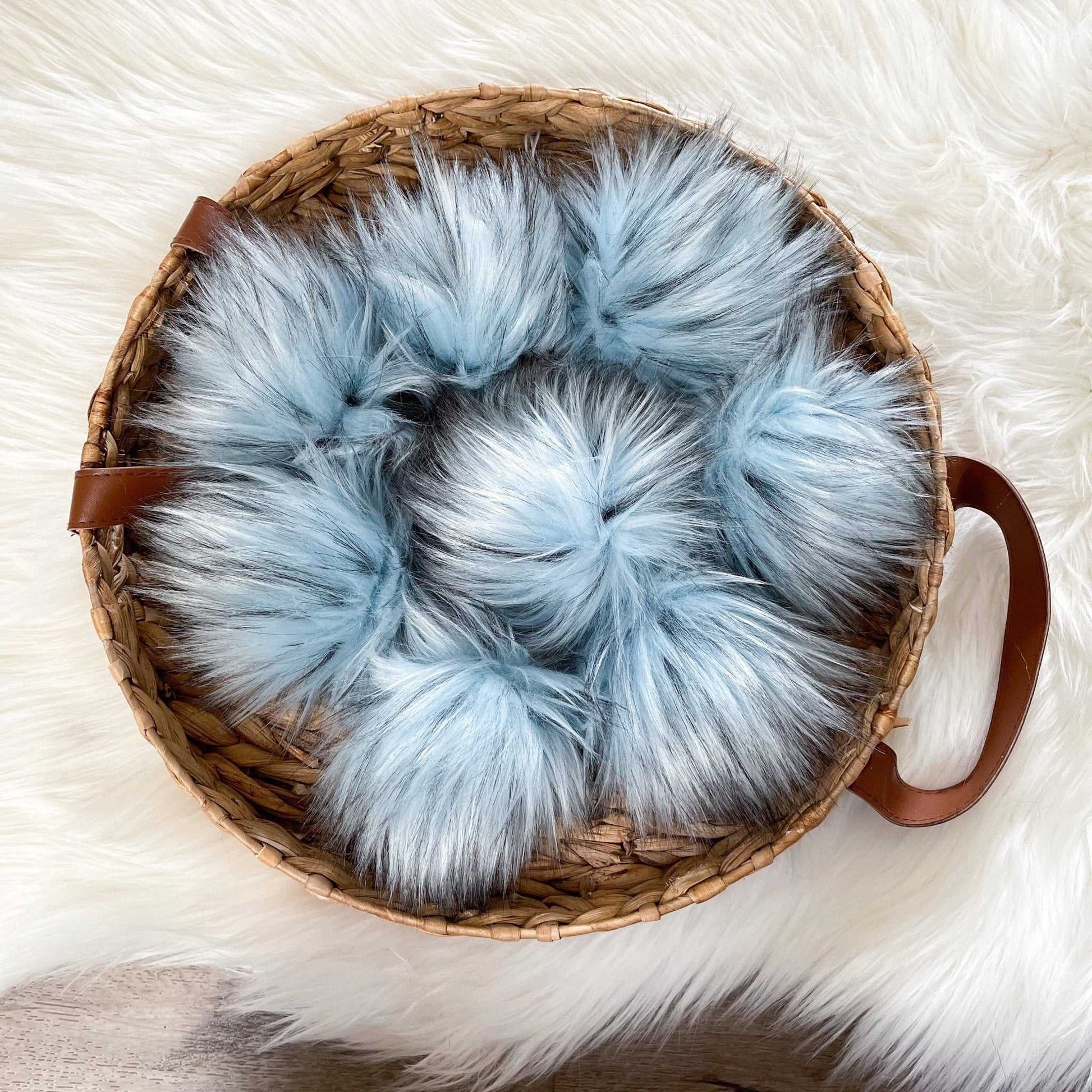 Icicle Faux Faux Fur Fabric by the Yard or Meter | Light Blue and Black Pompom, Arts & Crafts, Decor, Costume Faux Fur Fabric 3 $ Buttons & Beans Co.