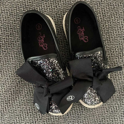 Jojo Siwa Size 9T, Black Glitter Bow Sparkle Kids Sneakers, Runners, Shoes Kids > Shoes > Dress Shoes 15 $ Buttons & Beans Co.