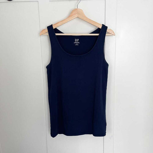 LIKE NEW Modern Tank Navy Blue Sleeveless Shirt, Scoop Neck Tank Top, Knit Women > Tops > Tank Tops 13 $ Buttons & Beans Co.