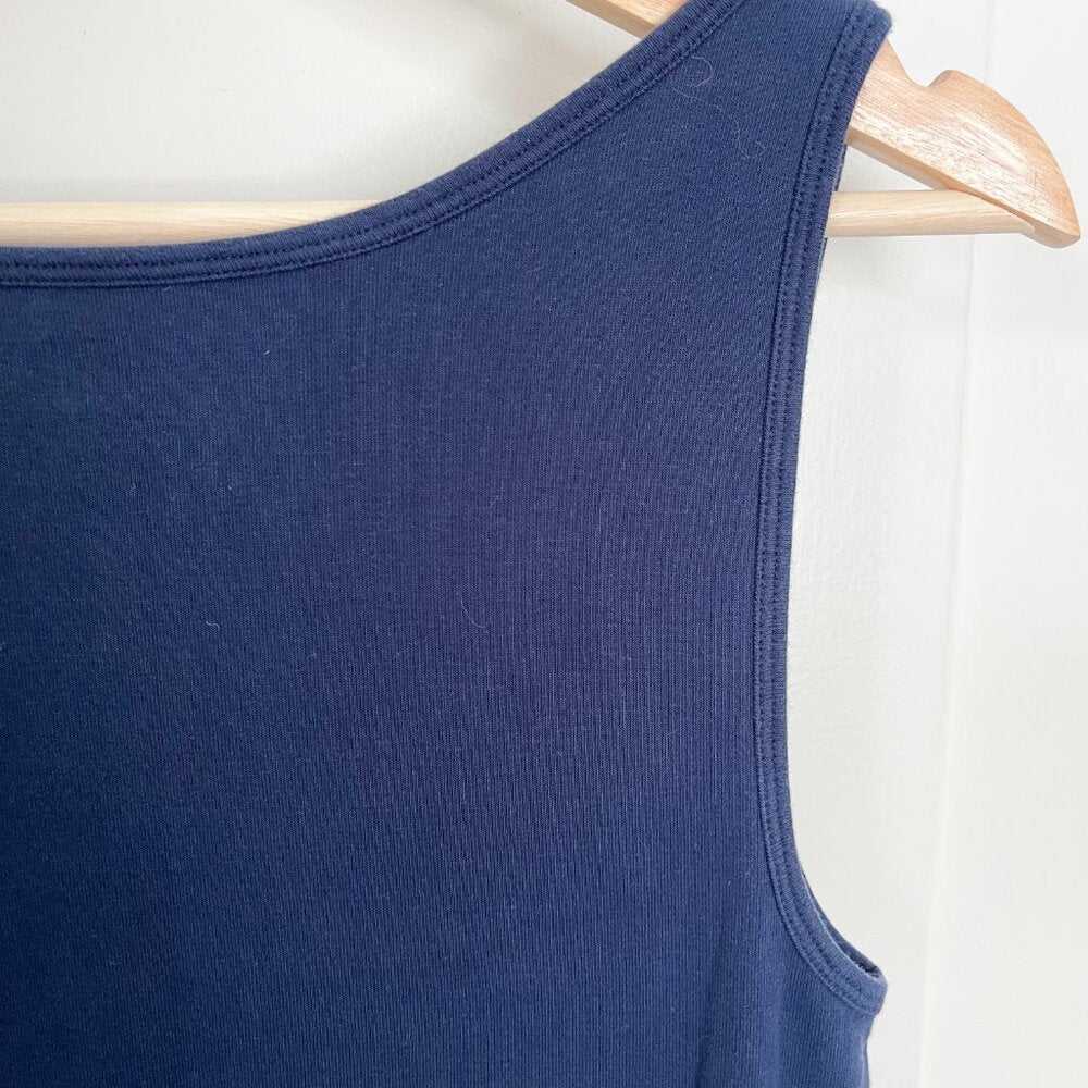 LIKE NEW Modern Tank Navy Blue Sleeveless Shirt, Scoop Neck Tank Top, Knit Women > Tops > Tank Tops 13 $ Buttons & Beans Co.