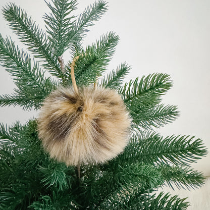 Faux Fur Pompom Hair Tie | Leopard