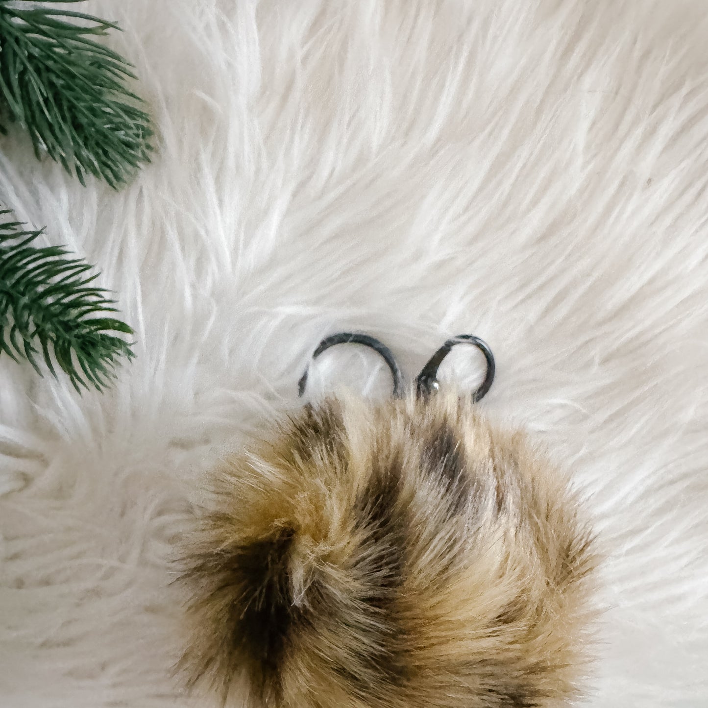 Faux Fur Pompom Keychain | Leopard Gold and Black Print