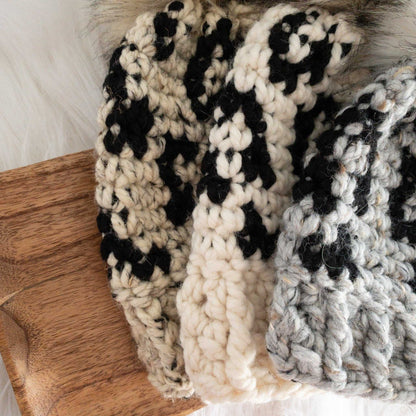 Leopard Hat | Chunky Crochet Hat | Removable Faux FurPom pom Hats 35 $ Buttons & Beans Co.