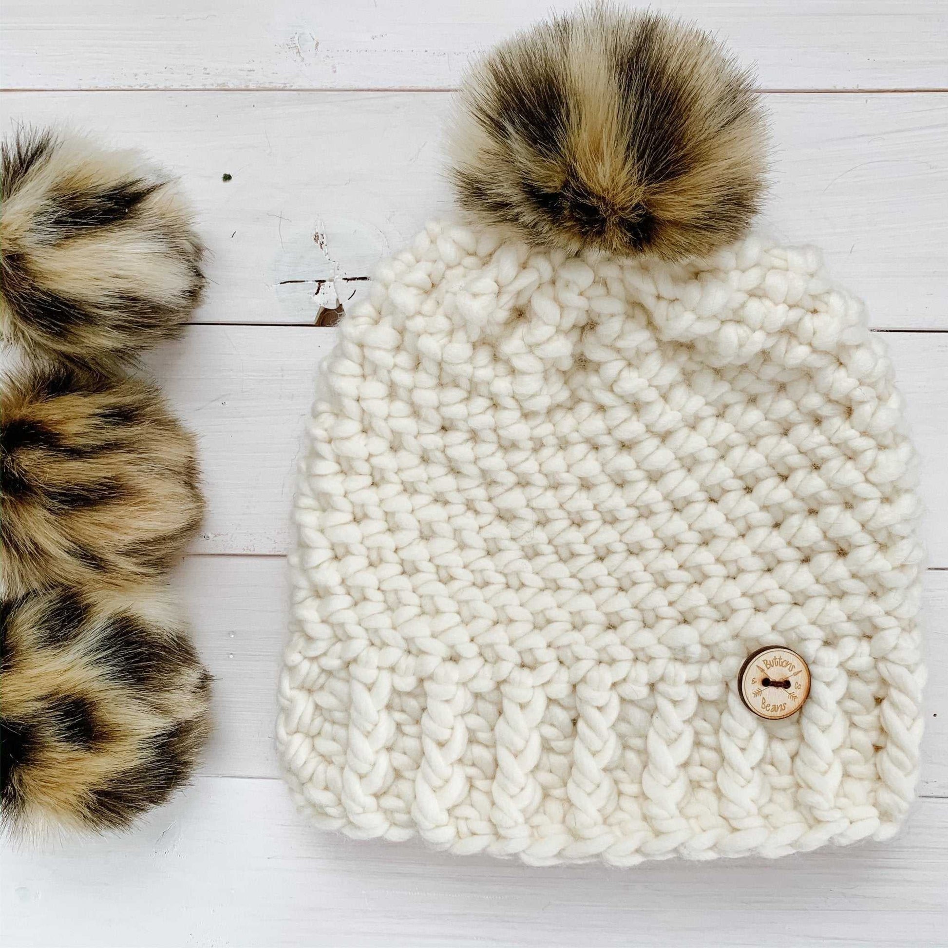 Leopard Luxury Faux Fur Pompom | Gold and Black Tie, Button or Snap Pom pom Pom Poms 6 $ Buttons & Beans Co.