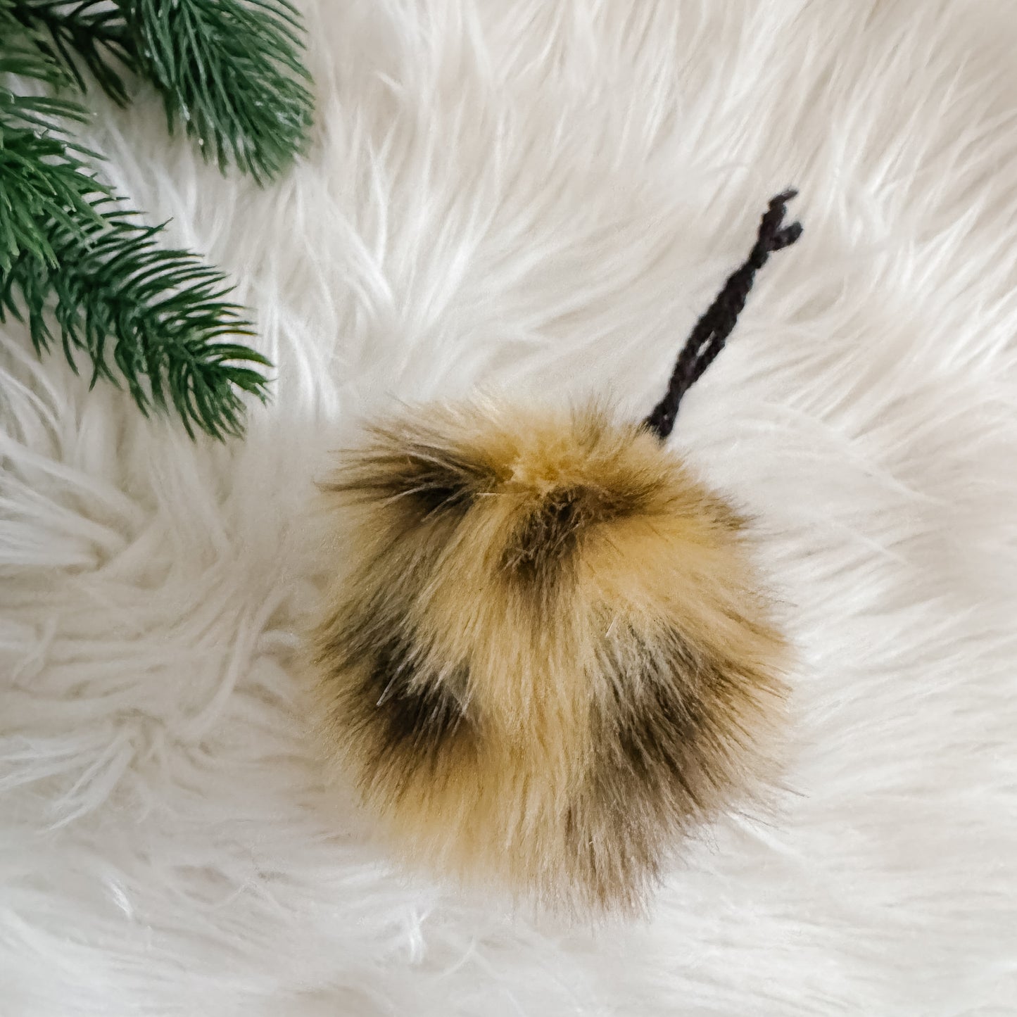 Faux Fur Pom Pom Christmas Ornament | Leopard
