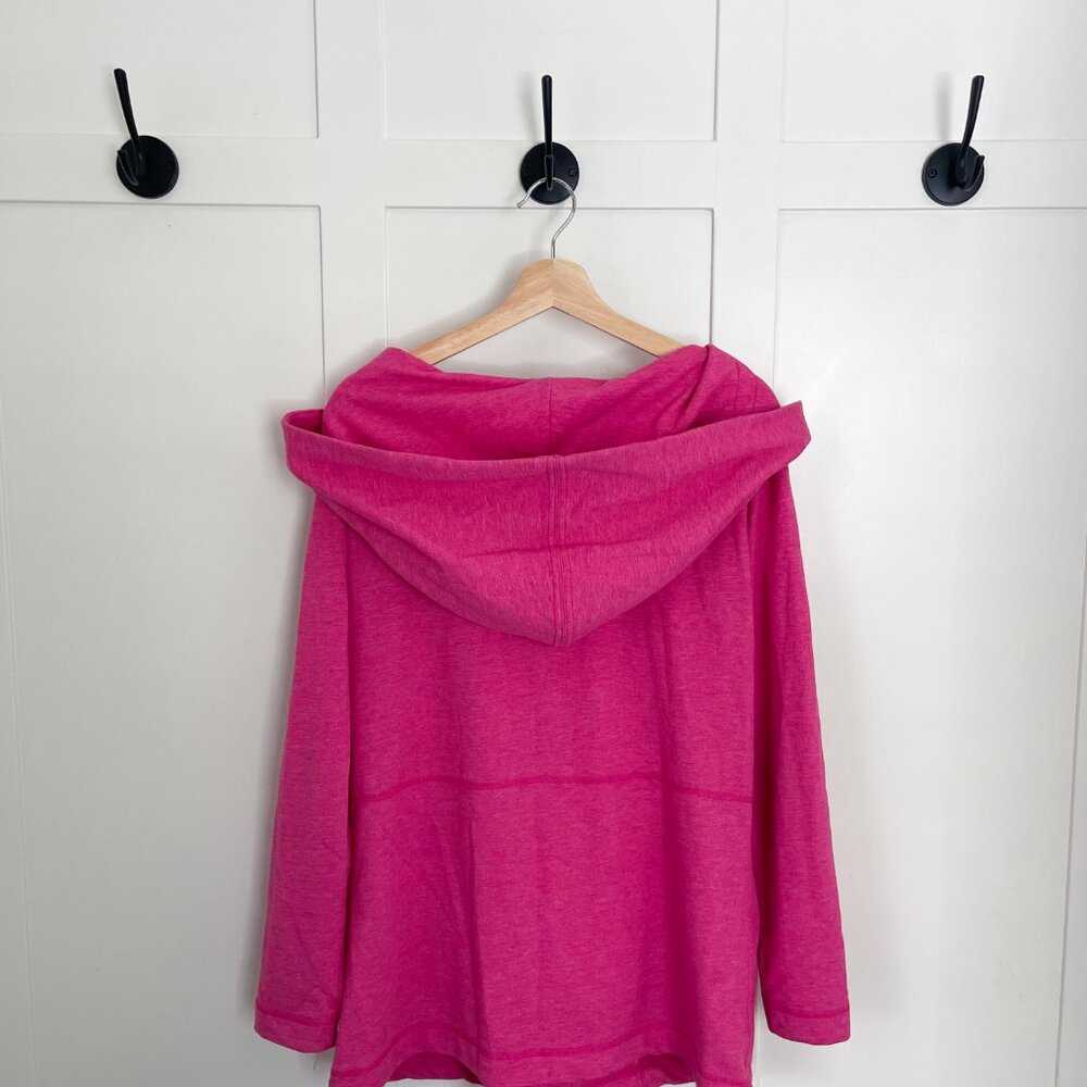 Lg Pink Firefly Wrap style sweatshirt, Giant hood, snap closures, pockets Women > Sweaters > Cardigans 36 $ Buttons & Beans Co.