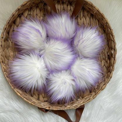 Lilac Luxury Faux Fur Pom pom | Purple Tie, Button or Snap Pom pom Pom Poms 7 $ Buttons & Beans Co.