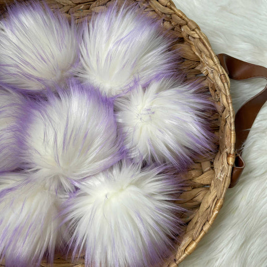 Lilac Luxury Faux Fur Pom pom | Purple Tie, Button or Snap Pom pom Pom Poms 7 $ Buttons & Beans Co.