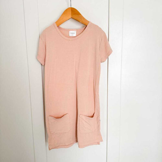 Little Lott Co. Peach T-Shirt Pocket Dress, Baby, Toddler, Sustainable, Minimal Kids > Dresses > Casual 13 $ Buttons & Beans Co.