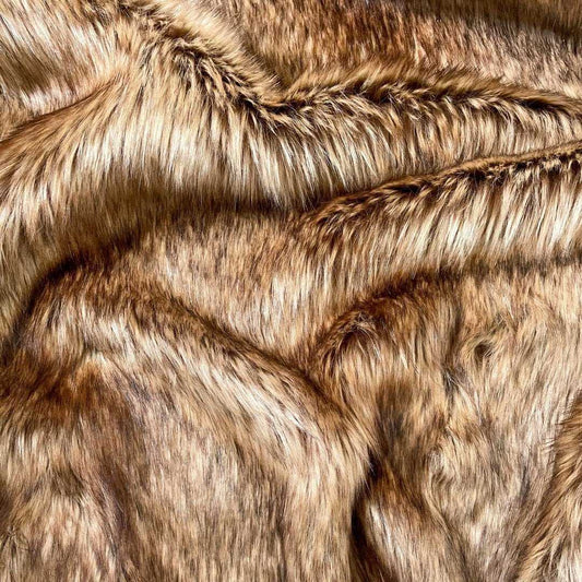 Lynx Faux Fur Fabric by the Yard or Meter | Brown, Natural, Tan Pompom, Arts & Crafts, Decor, Costume Faux Fur Fabric 4 $ Buttons & Beans Co.