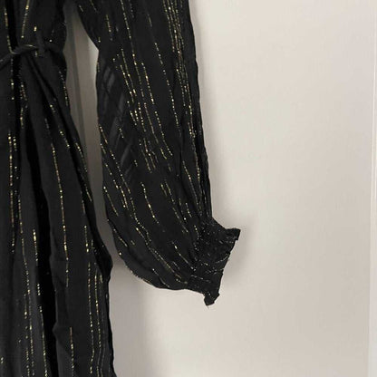 M/L S+T x Iskra Lawrence Showstopper Midi Dress in Black Metallic Stripe Women > Dresses > Midi 45 $ Buttons & Beans Co.