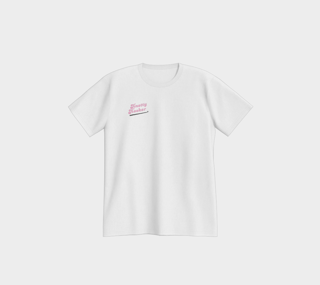 Knotty Hooker Pink, T-Shirt, Crochet Hook Apparel, Crochet Clothing, Apparel, Funny Crocheting Shirt, Knitter Crocheter Humour